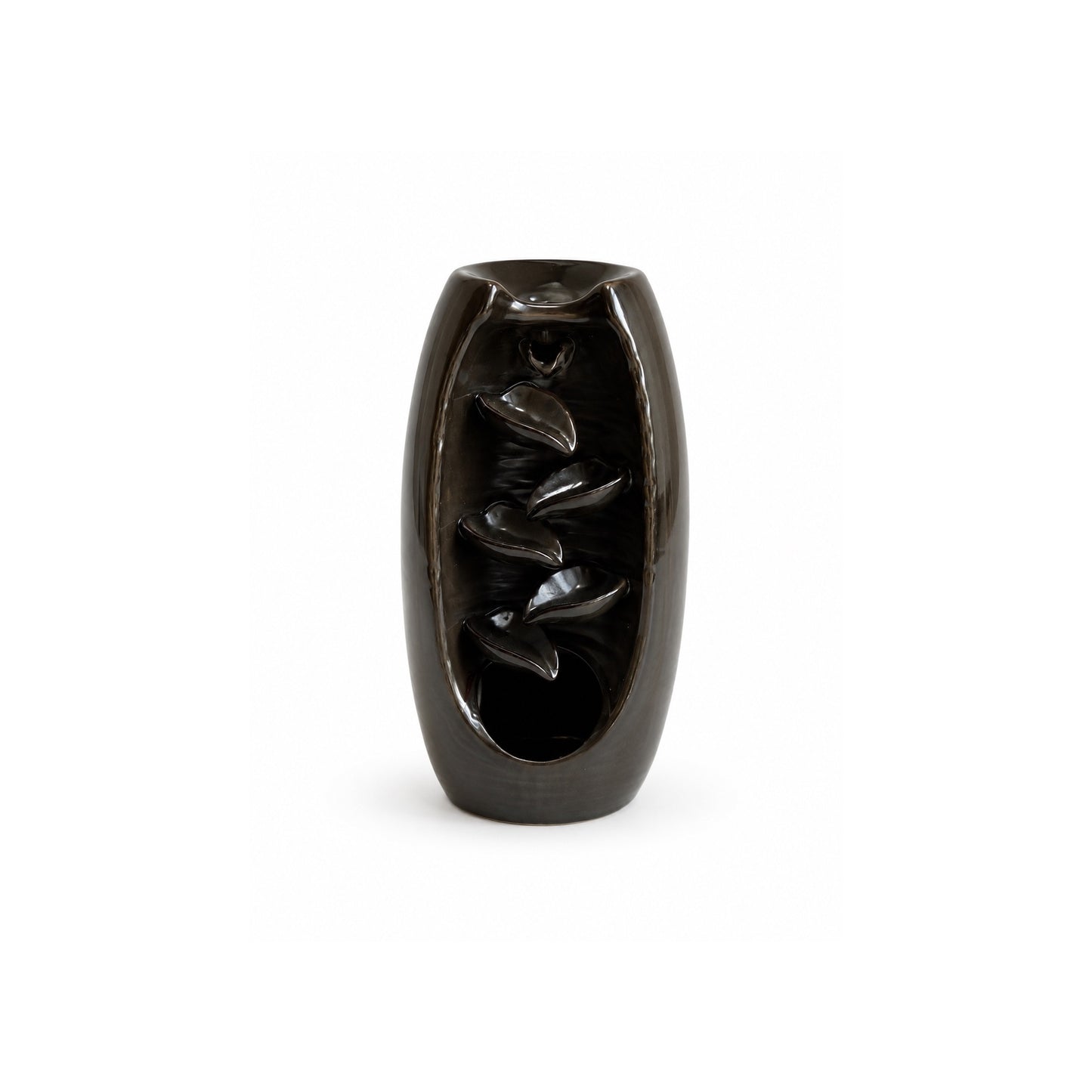 Porte-encens Black Flow en céramique 20 cm