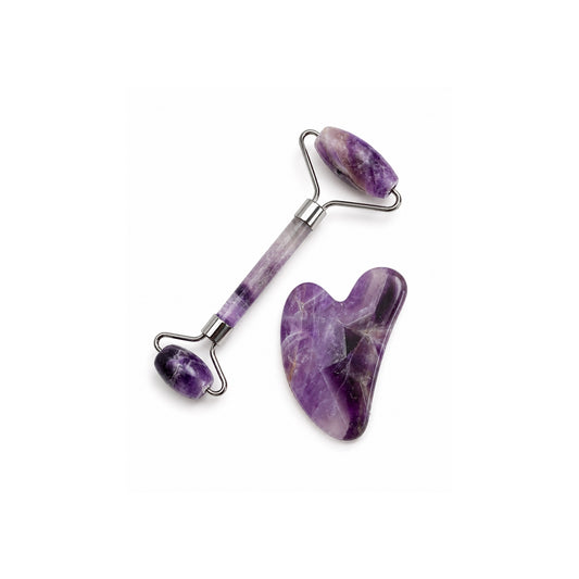 Pack Gua Sha et rouleau en améthyste