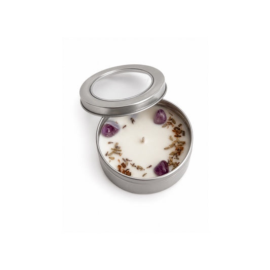 Bougie « guérison » améthyste et lavande 70g